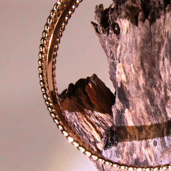 NWT Large Gold Tone Hoop Earrings with Sparkling Silver Center - Picture 6 of 7